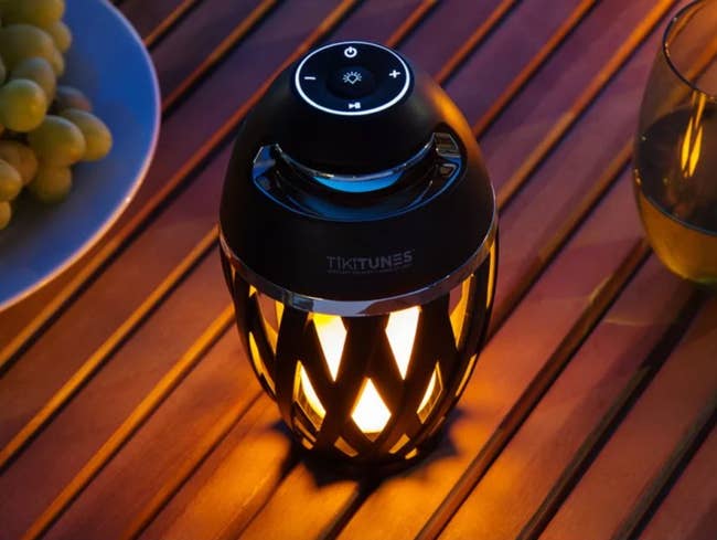 tikitunes speaker with the light turned on