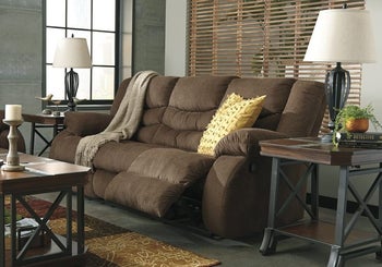 brown reclining sofa