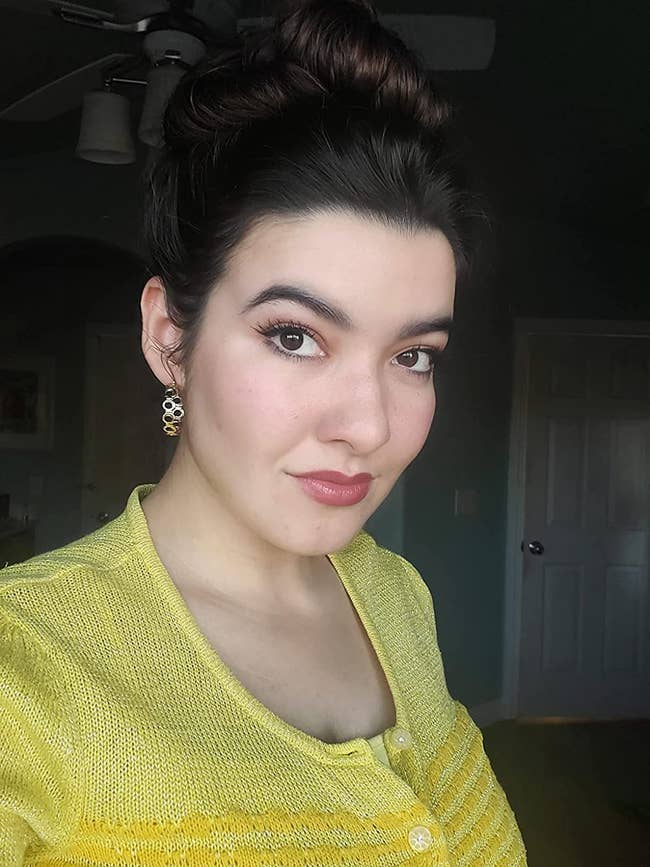 reviewer wearing the multi-stick arsenic a blush, the colour is simply a subtle pink