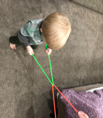 Reviewer image of child playing with the fidget toys