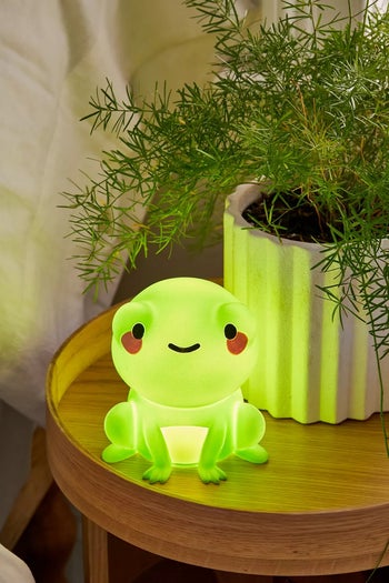 the frog light on a night stand