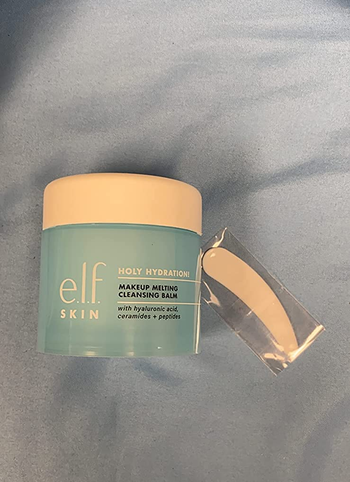 reviewer photo of the cleansing balm and spatula