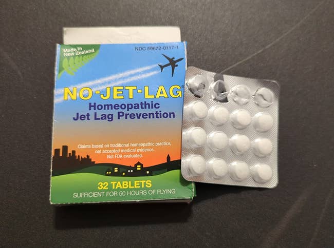 the white packaged jet lag pills