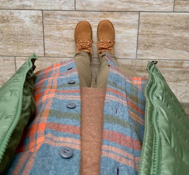 reviewer wearing the uggs successful brown