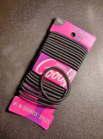Pack of 30 achromatic  elastic hairsbreadth  ties labeled 