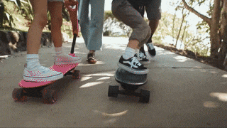 Video of toddlers using the skateboard