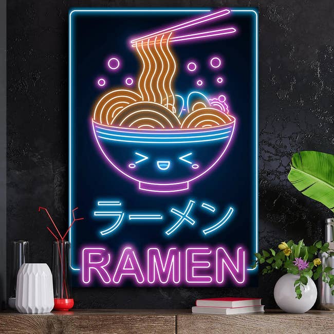 Neon ramen poster