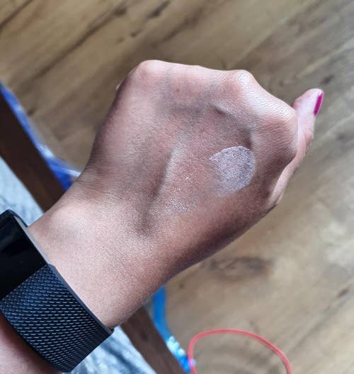 reviewer photo of a swatch of the primer on their hand