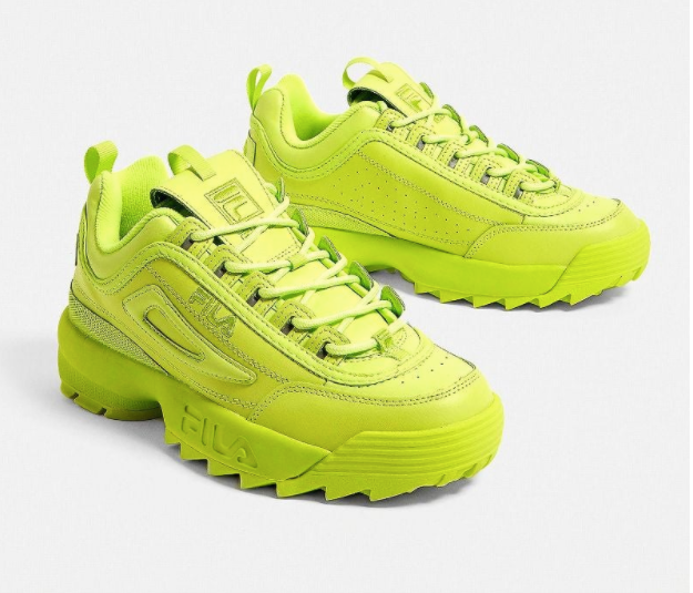 lime green fila sneakers