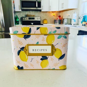 reviewer photo of recipe box with lemons on it