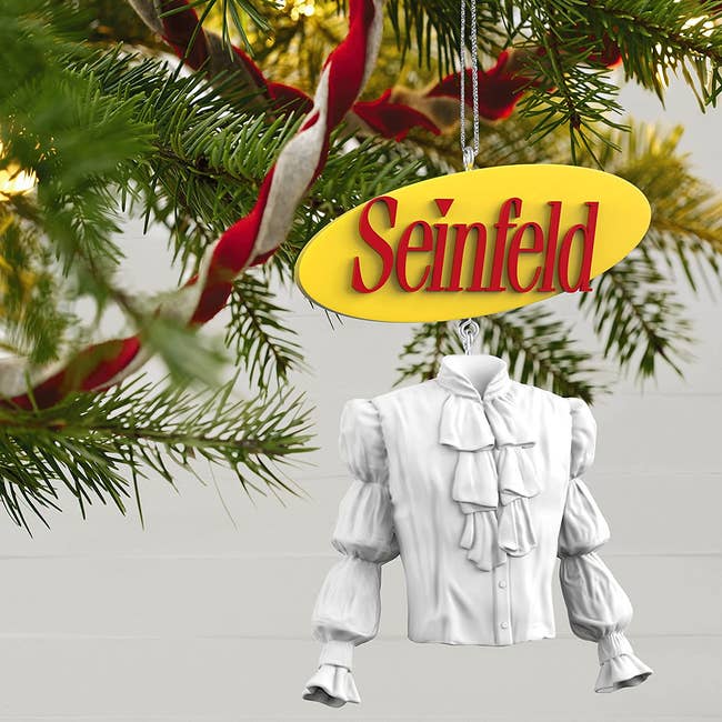an ornament of the puffy pirate shirt from seinfeld