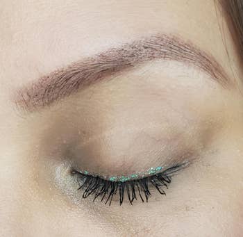 close up of reviewer's eyebrow filled in 
