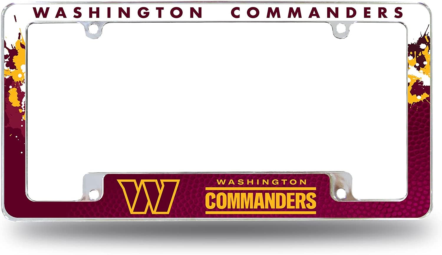 a Washington Commanders license plate frame