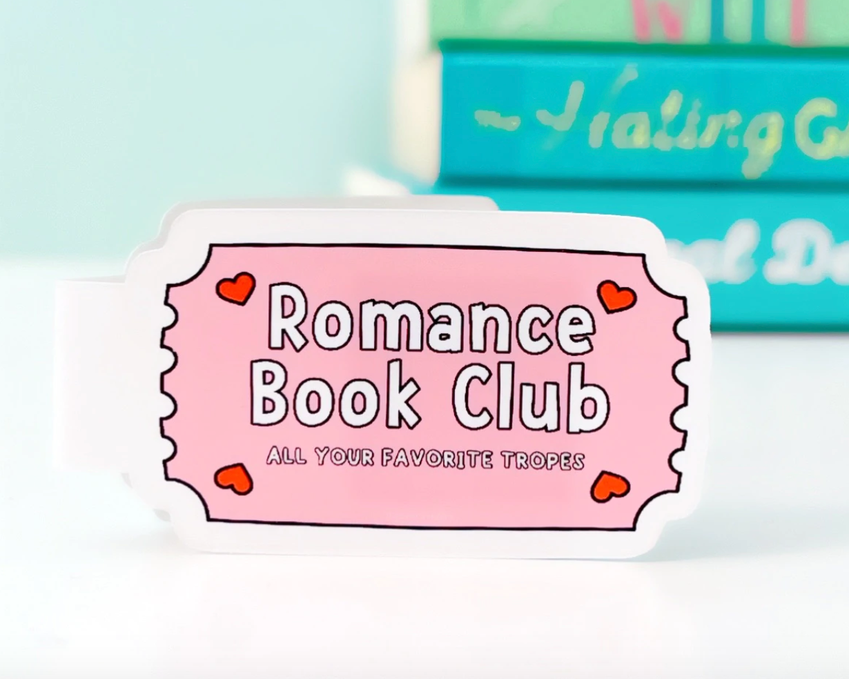 A magnetic bookmark that says Romance Book Club