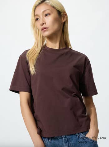 model wearing the garment successful acheronian brown