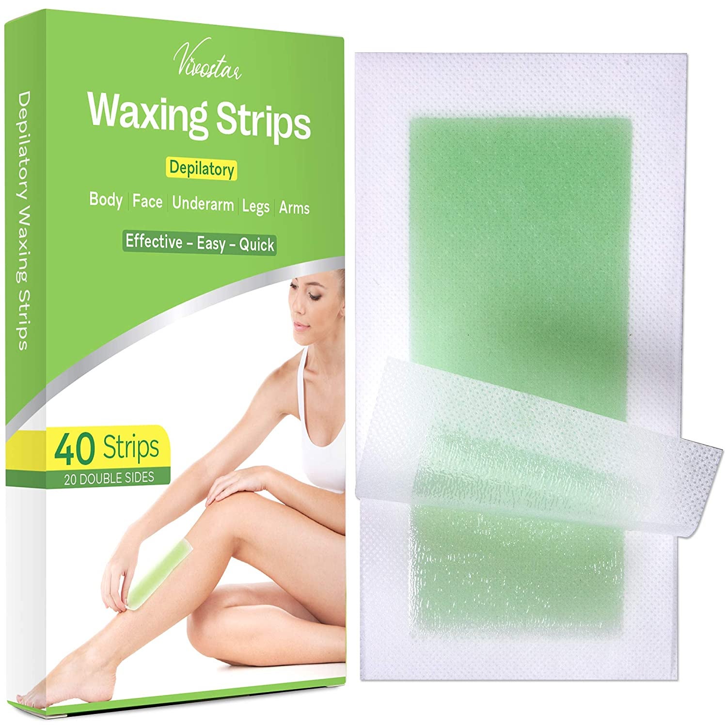 Green box of wax strips beside individual wax strip