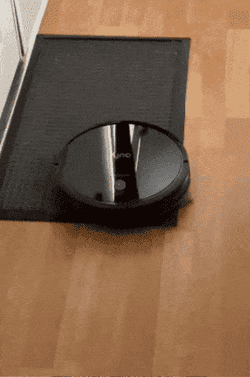 reviewer's gif of their robot vacuum in action