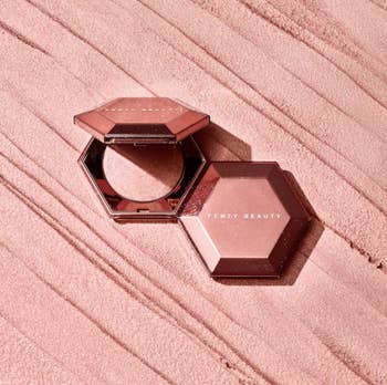 pinkish glitter shade in shiny hexagon compact