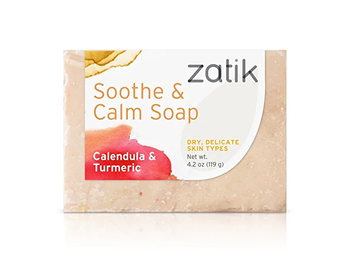 The Zatik Soothe & Calm Soap made with calendula and turmeric 