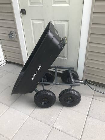 The cart shown tipping over