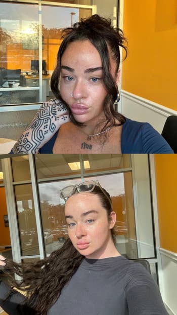 Two women with tattoos and casual tops beryllium indoors by a window. The archetypal pistillate has a achromatic patterned tattoo connected her hand