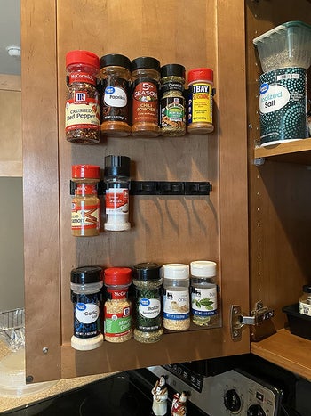 Reviewer's pantry with spice clips installed
