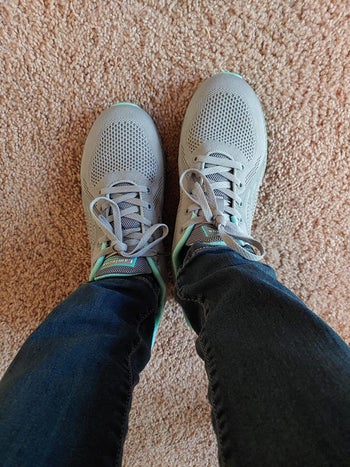 Reviewer wearing Lamincoa running shoes