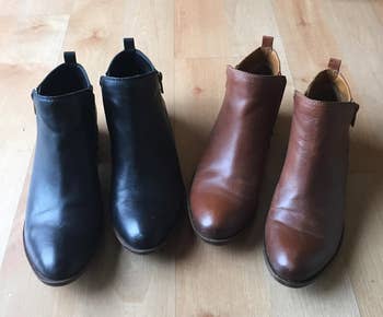 Reviewer image of black and brown boots