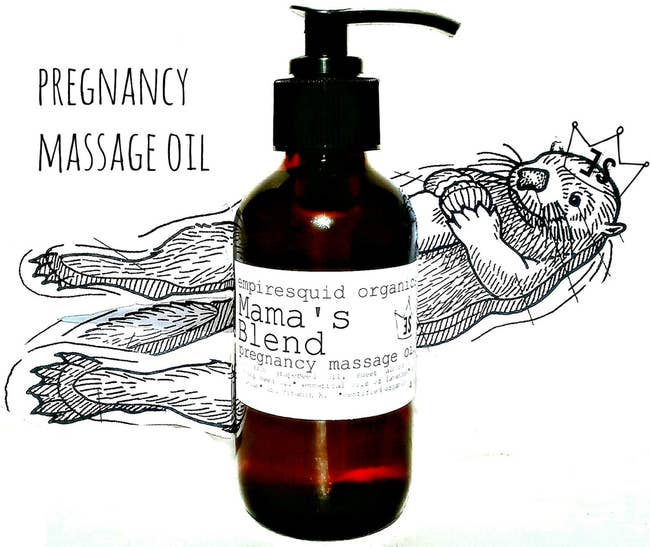 the bottle of massage oil 