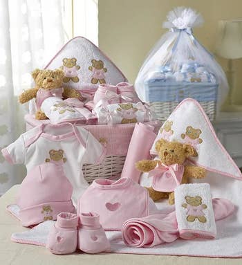 a newborn baby girl gift basket