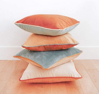 the pillows stacked on top of each other