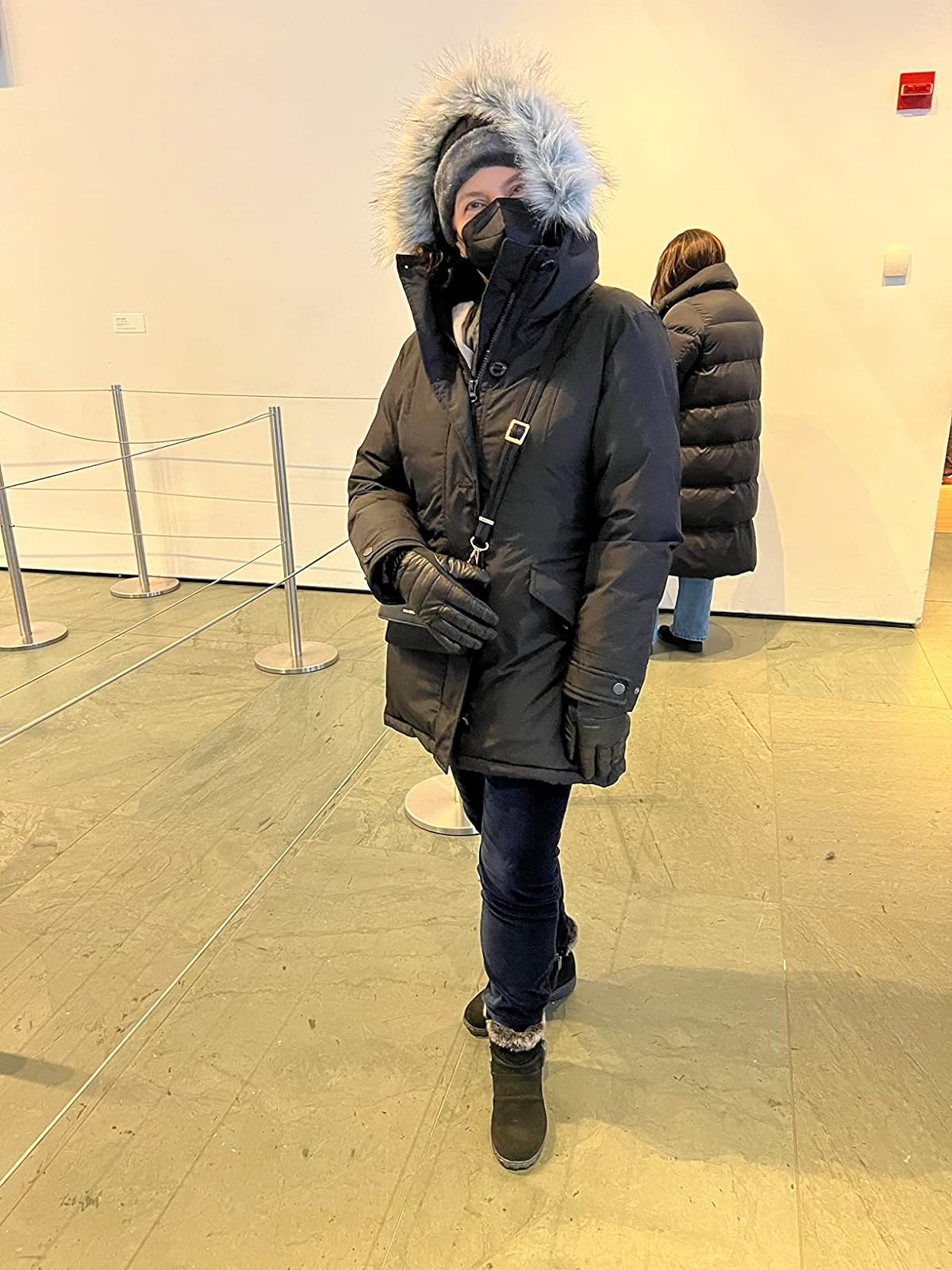 reviewer wearing the overgarment   successful  acheronian  green