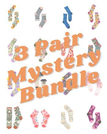 mystery bundle graphic with different patterned sock options