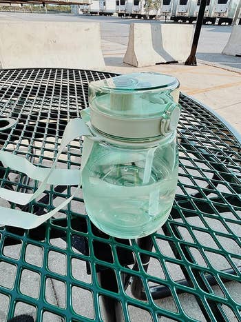 reviewers mint green water jug with strap