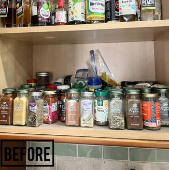 reviewer cluttered spice cabinet