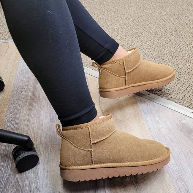 Reviewer in chestnut color soft ankle boots 