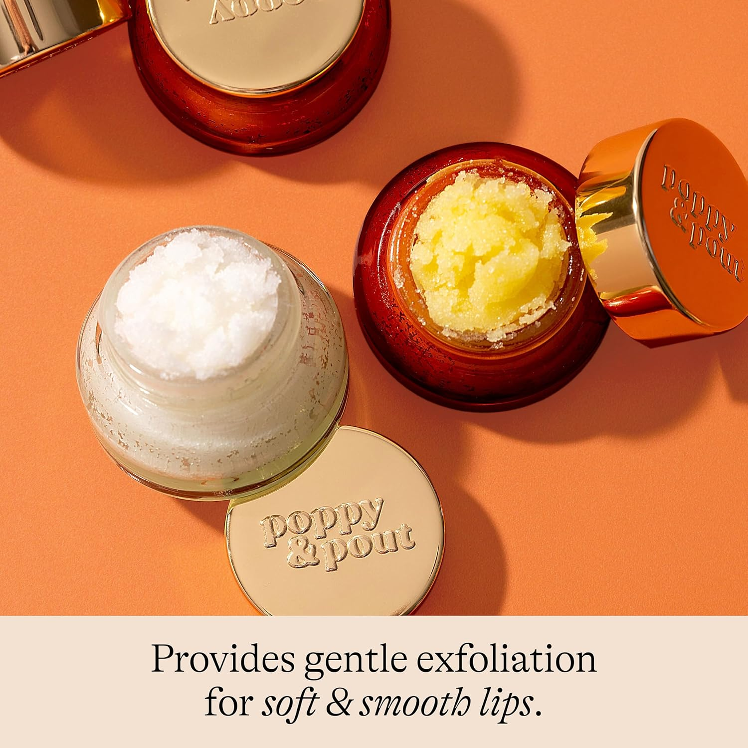 two jars of Poppy and Pout articulator  scrub