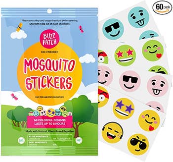 The pack of stickers with various smiley faces