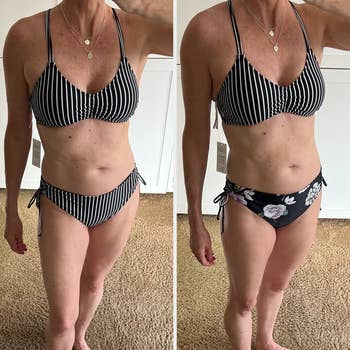 reviewer showing the reversible bottoms