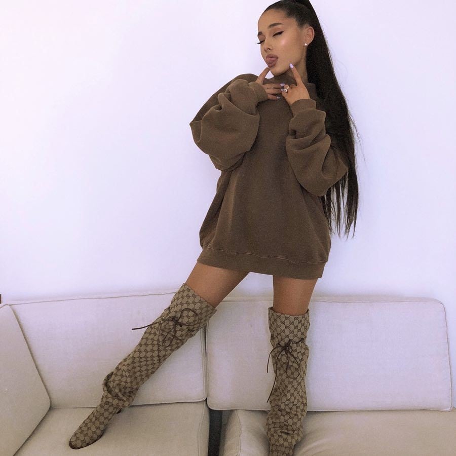 ariana grande brown dress Ariana Grande Wore Head-to-Toe Brown Leather in New York City