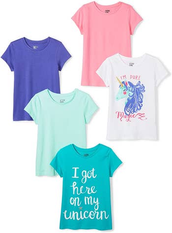 four different kid's t-shirts