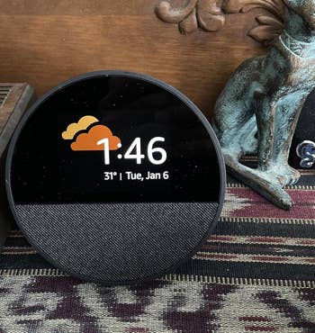 46, day January 6, and 31°F with unreality icon, acceptable connected a patterned aboveground with decorative items nearby