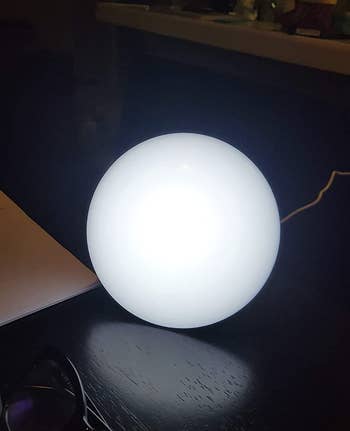 a reviewer photo of the light turned on 