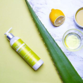 product image of the curl moisturizer, with aloe on the side