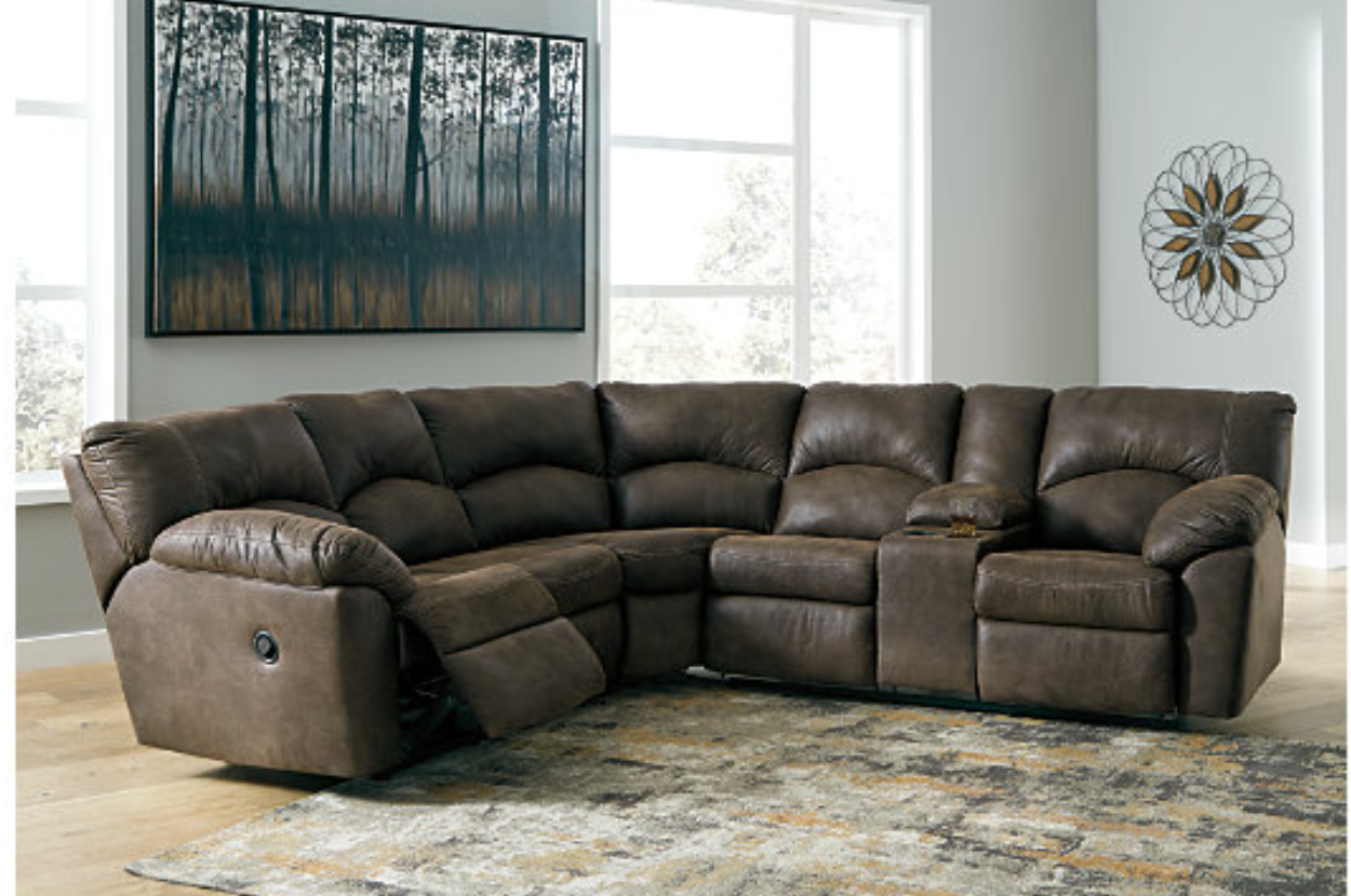 sectional couch with 2 recliners