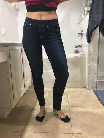 photo of another reviewer wearing the jeans