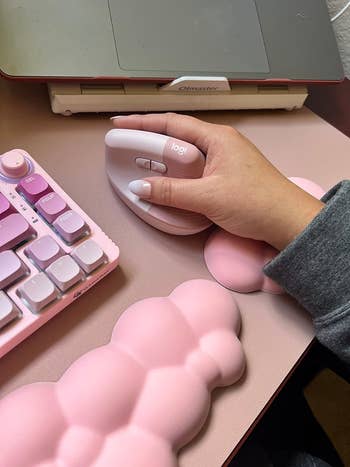 reviewer utilizing the ergonomic rodent  successful  pink