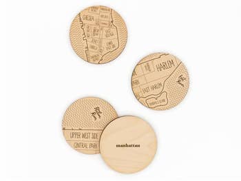 image of Manhattan wooden coasters