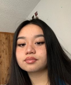 Reviewer wearing lip liner in shade Ever