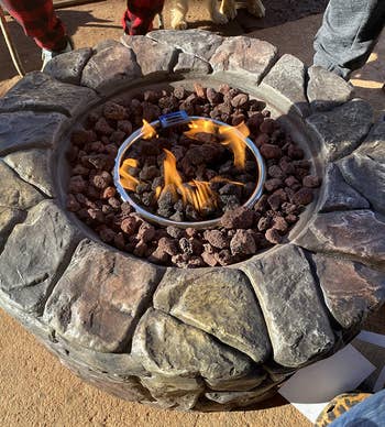 Reviewer image of the stone fire pit